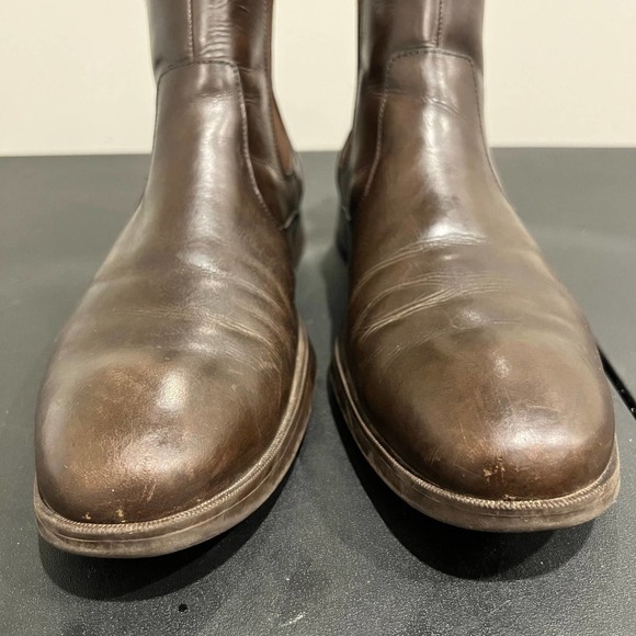 Cole Haan Mens Brown Leather Chelsea Heeled Boots Round Toe Size 11.5M - Picture 6 of 10